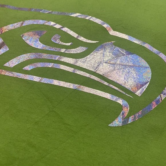 Seahawks Seattle NFL Superbowl XLIX Champions Nike T-Shirt Men's XL Lime Green - Picture 3 of 6